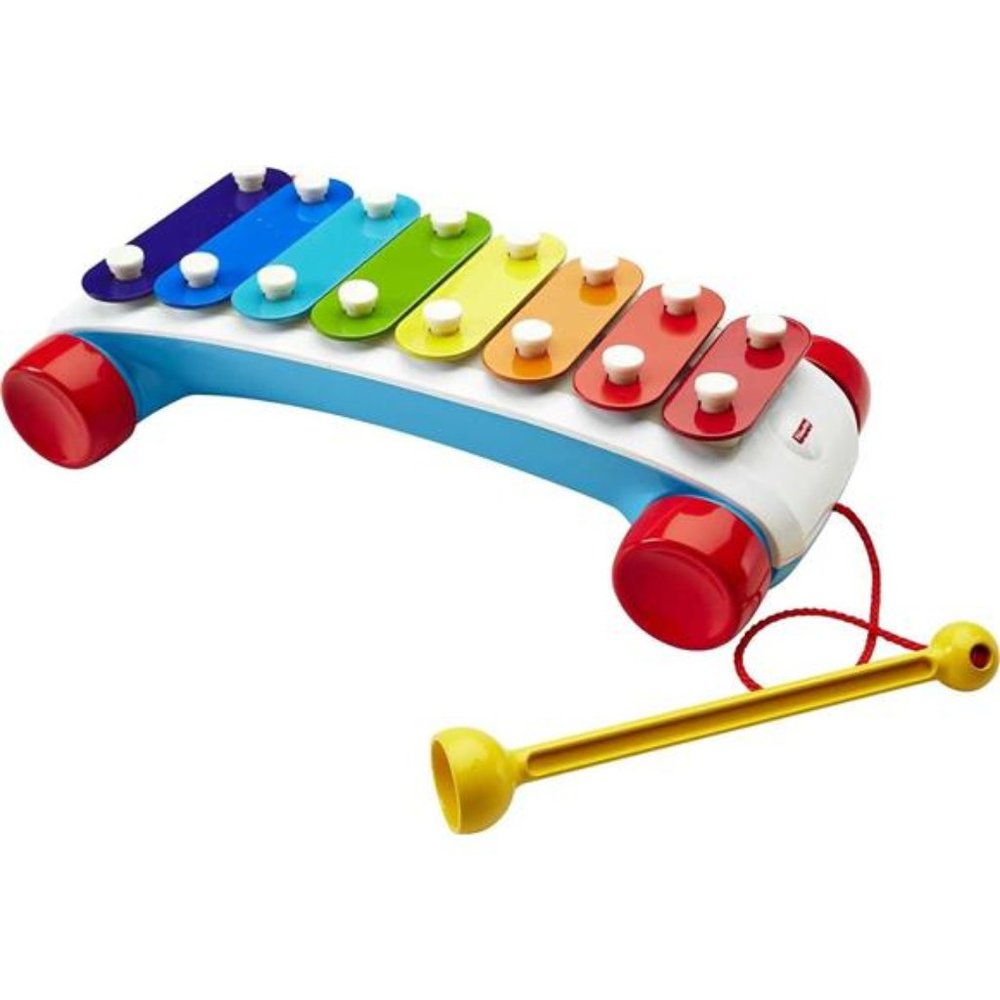 Fisher-Price Toddler Pull Toy,  Classic Xylophone  with Mallet &Rolling Wheels
